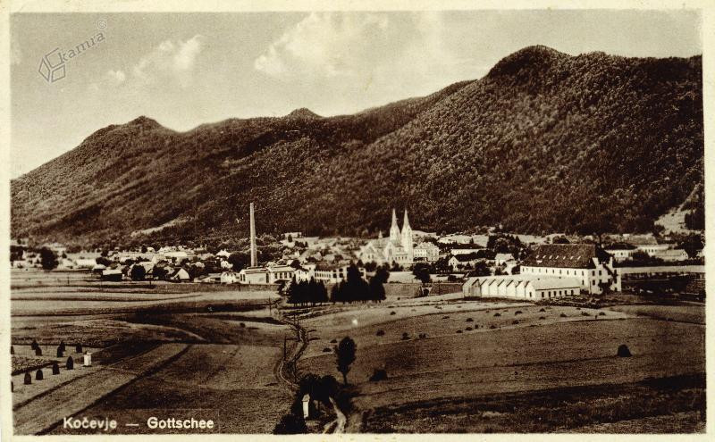 Pogled iz Trate proti mestu Kočevje, 1932 avtor fotografije: Dornig, Josef, ml., lastnik fotografije: Matjaž Matko